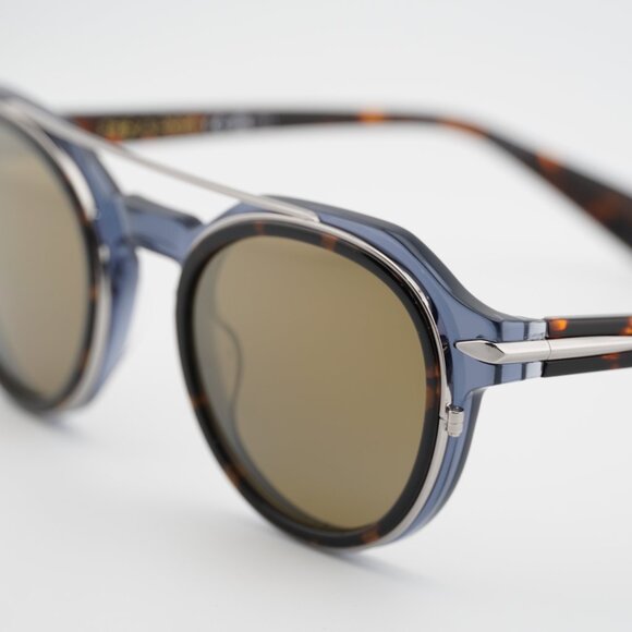 Rag & Bone RNB6006/S 0IPR VP Sunglasses Blue/Havana Square Frame, Green Lenses - Picture 2 of 9